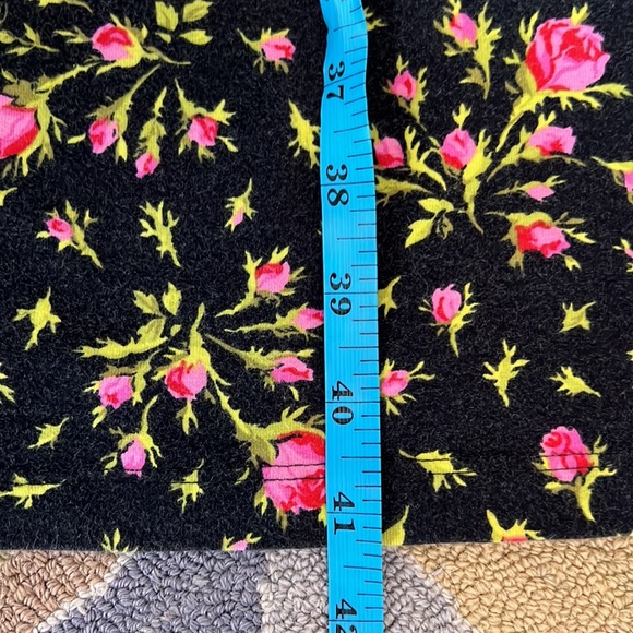 VINTAGE BETSEY JOHNSON COTTON BODYCON ROSES MILKMAID MIDI DRESS - Picture 5 of 11